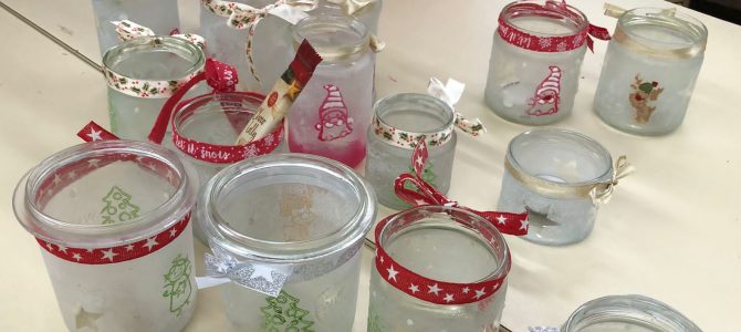 Wir basteln winterliche Windlichter